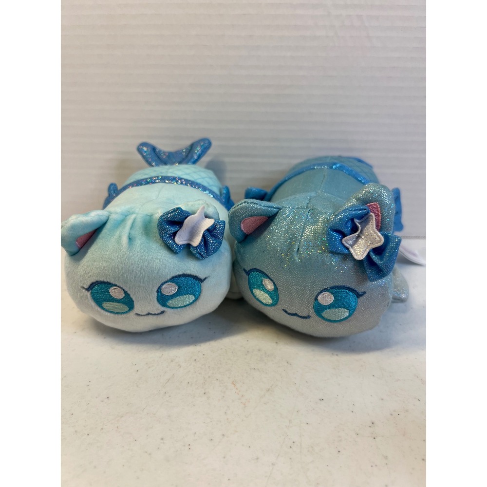 Aphmau MeeMeows Mermaid Cat Plush Lot Classic & Sparkle Variant Pair 6 Inch